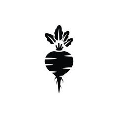 Illustration of a beet with leaves, a nutritious root vegetable often used in salads and soups