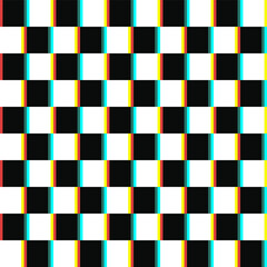 Glitch checkered seamless pattern design