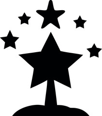 Star shining above decorated tree representing simple festive design Vector illustration