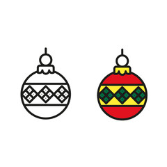 Christmas Ornament Ball Bold Line Icon
