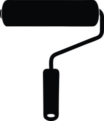 paint roller silhouette vector, painting tool illustration