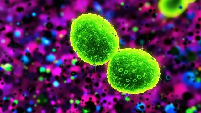 Biomedical animation of meningococcal infection agents under electron style view