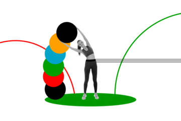 Collage picture sketch of athletic sporty woman practicing yoga exercise gymnastics isolated on painted background