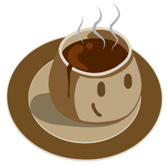 Cute Hot Chocolate Emoticon with Just right Expressions Vector