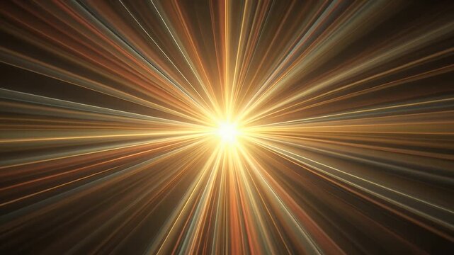 A Vibrant Burst of Golden and Orange Light Rays Emanating from a Bright Central Core