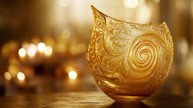 Ornate golden decorative vase
