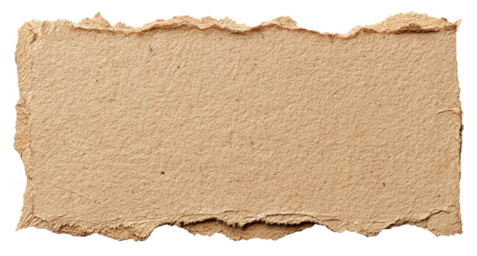 Close-up of a piece of torn, textured brown paper against a black background