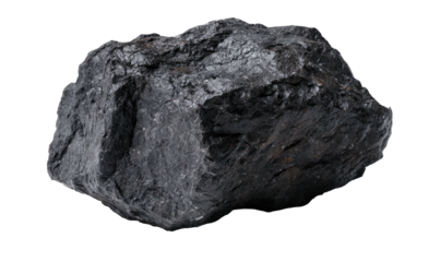 A solitary, textured chunk of matte black material, featuring irregular shape and rough, uneven surfaces