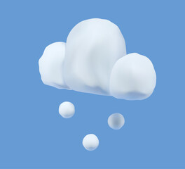 Snow cloud 3D vector icon