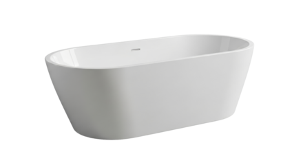 Isolated contemporary style bathtub for relaxing at home or in a spa-like bathroom