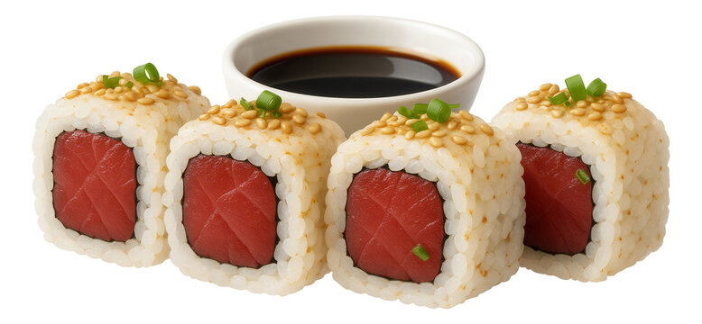 Crab and avocado uramaki with a creamy avocado exterior, drizzled with a light soy glaze on a dark wooden board.