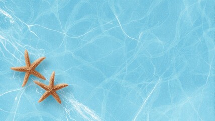 Starfish duo in clear ocean water. Artificial intelligence image