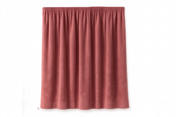 Pink velvet curtain fabric with pleats, decorative design element for window dressing, transparent background
