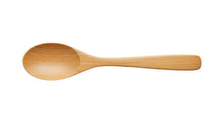 Isolated wooden kitchen spoon for cooking and stirring of food ingredients and recipes