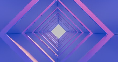 Fototapeta premium Abstract architecture background geometric shapes in design interior 3d render