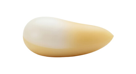 Isolated teardrop-shaped makeup applicator sponge, beige and ivory blending beauty tool