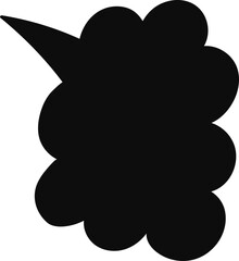 Black speech bubble icon representing thought or communication