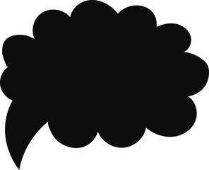 Black thought speech bubble icon for communication