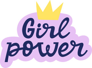 Girl power text with crown representing female empowerment