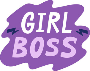 Girl boss inspiring quote on purple splash design