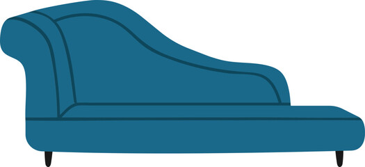 Blue chaise lounge offering comfort and therapy concept