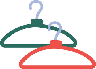 Two colorful clothing hangers vector illustration