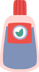 Mouthwash bottle with natural leaf logo illustration