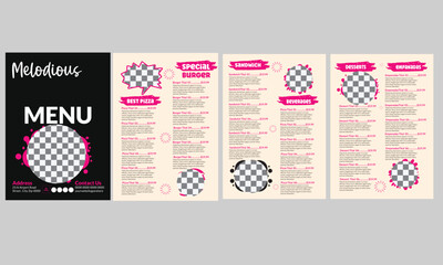 Creative Restaurant Menu Design Layout for Print and Digital Use
