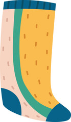 Colorful patterned sock providing warmth to feet illustration
