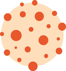 Cookie circle with orange polka dot pattern