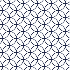 Naklejka premium Overlapping circles seamless pattern creating geometric shapes