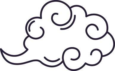 Japanese traditional cloud outline drawing icon design
