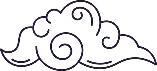 Ornamental cloud computing icon featuring swirls and lines