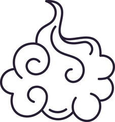 Stylized japanese cloud symbol representing smoke or vapor