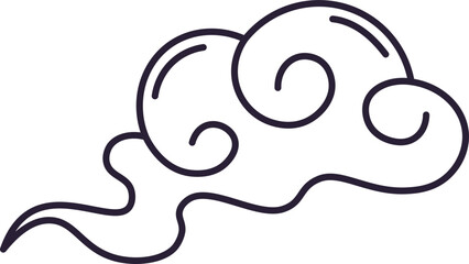 Traditional stylized Japanese cloud line art illustration