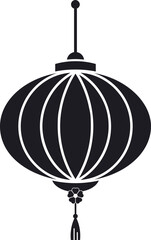 Traditional Asian lantern vector silhouette celebrating festive decoration