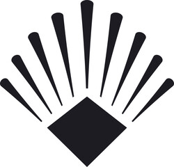 Art Deco sunburst design radiating geometric rays