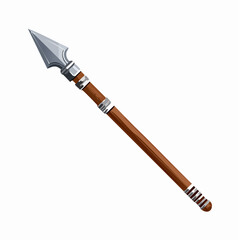 Naklejka premium Ancient spear weapon with metal tip