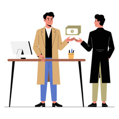 Cash Handling PNG file on transparent background.