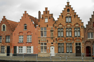 Fototapeta premium Landscape of the Belgian city of Bruges in autumn. Travel.