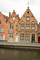 Fototapeta premium Landscape of the Belgian city of Bruges in autumn. Travel.