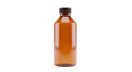 Isolated amber bottle container for medication, vitamins, or chemical products in the laboratory