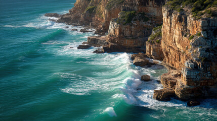 The ocean is calm and the waves are small