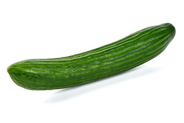 Fresh Cucumber, Cucumis sativus, isolated on white background