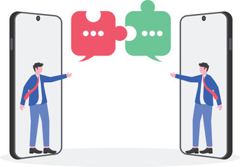 Businessmen and businesswomen discuss social networks, news, social networks,
