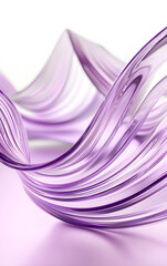 Abstract Purple Ribbon Waves on White Background, Modern Design Element, Elegant Flowing Lines