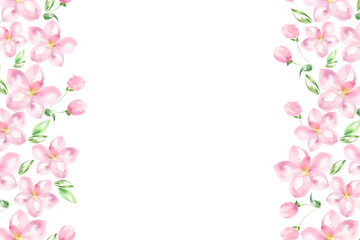 Watercolor flowers background vector for design.