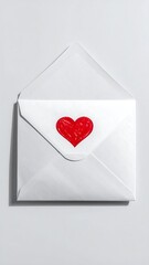 White envelope with red heart
