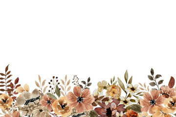 Watercolor flowers background vector for design.