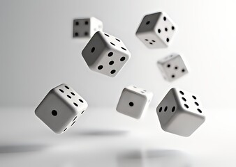 Floating Dice in Mid-Air